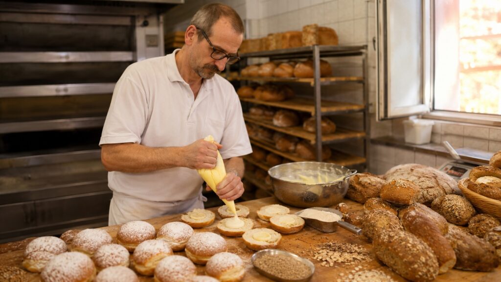 Bäckerei bei Tageslicht und Genuss